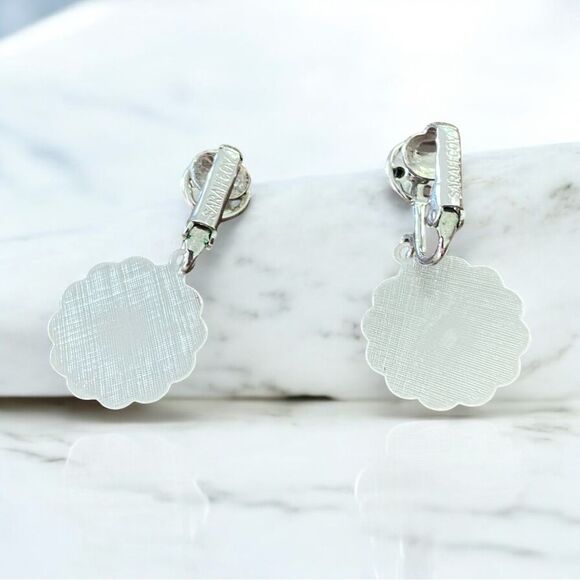 Vintage Sarah Coventry Elegant Silverplated Drop Earrings - Picture 2 of 3